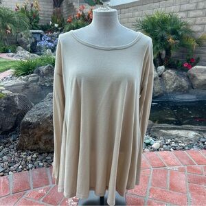 Cream Oversized Long Sleeve Tunic
